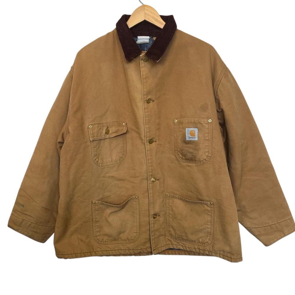 Carhartt Vintage Blanket Lined Canvas Duck Tan/Brown Men's Chore Coat XXL